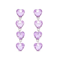 4-TIER CRYSTAL RHINESTONE HEART SHAPED EARRINGS
